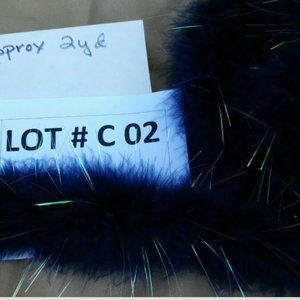 😻DELETING TODAY CLOSING FINAL$ DROP😻 2 yd  navy/tinsel maribou for boas trims